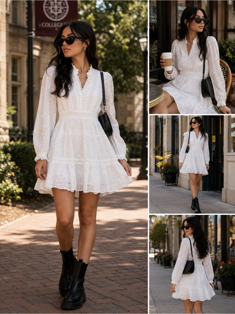 XS AWARE VER0 MODA White Eyelet Dress